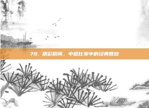 79. 精彩瞬间，中超比赛中的经典回放