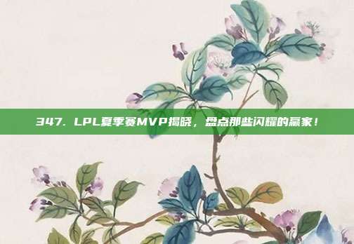 347. LPL夏季赛MVP揭晓，盘点那些闪耀的赢家！