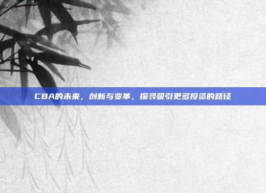 CBA的未来，创新与变革，探寻吸引更多投资的路径