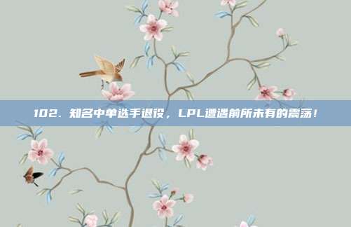 102. 知名中单选手退役，LPL遭遇前所未有的震荡！