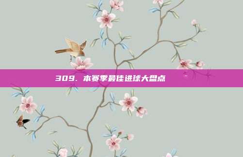 309. 本赛季最佳进球大盘点 🎯