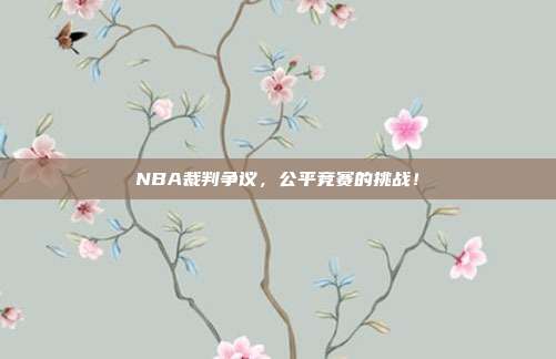 NBA裁判争议，公平竞赛的挑战！