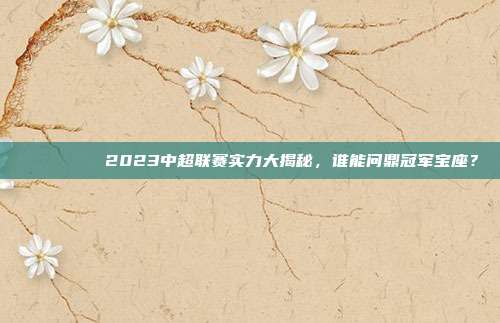 🔎🏆 2023中超联赛实力大揭秘，谁能问鼎冠军宝座？